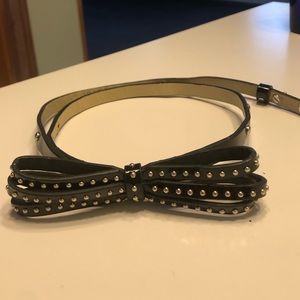 White House Black Market Black Studded Bow Belt